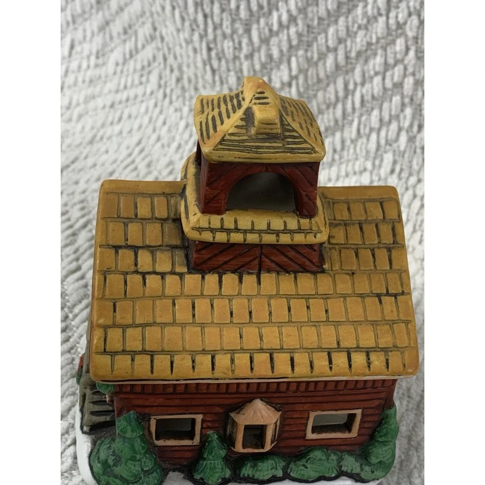 GZ Lefton 1986 School House Colonial Village Votive Candle Holder‎ Christmas